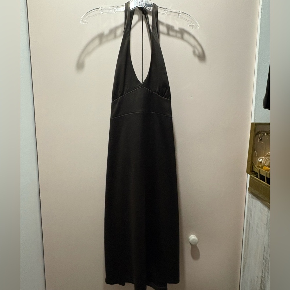 Brown halter dress, size 8, silky material, RW & CO